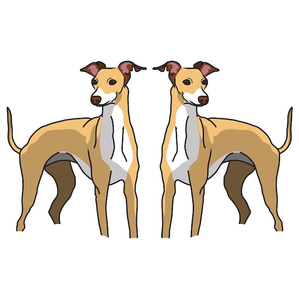 Whippet Dog Decal, Dog Lover Decor Vinyl Sticker